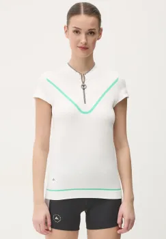 adidas by Stella McCartney tricou de antrenament TrueNature culoarea alb, cu turtleneck, JI5228 imagine