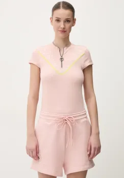 adidas by Stella McCartney tricou de antrenament TrueNature culoarea roz, cu turtleneck, JI5227 imagine