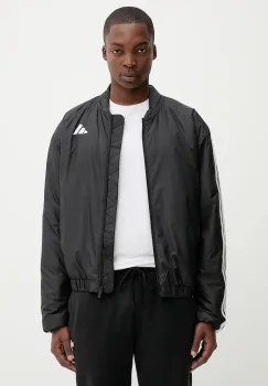 adidas geaca bomber Essentials culoarea negru, de iarna, oversize, JV5172 imagine