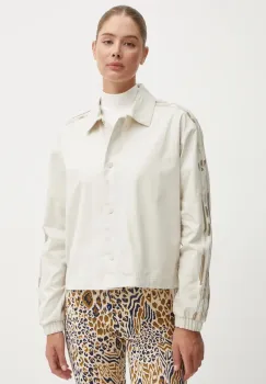 adidas geaca Camo femei, culoarea bej, de tranzitie, IY1690 imagine