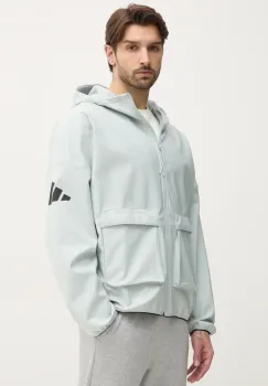 adidas geaca City Escape barbati, culoarea verde, de tranzitie, oversize, JF3302 imagine