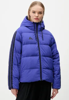 adidas geaca de puf Essentials Climawarm culoarea violet, de iarna, oversize, JW9109 imagine