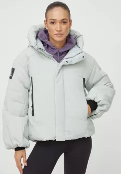 adidas geaca de puf femei, culoarea verde, de iarna, oversize imagine