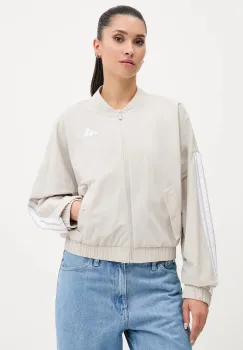 adidas geaca Essentials culoarea bej, de tranzitie, oversize, JE1317 imagine