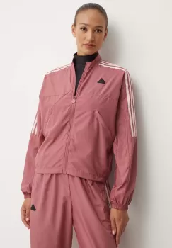 adidas geaca Tiro femei, culoarea roz, de tranzitie, oversize, JJ4663 imagine