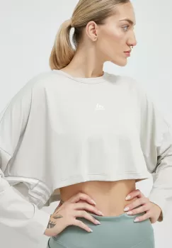 adidas hanorac de antrenament Hyperglam culoarea bej, neted imagine
