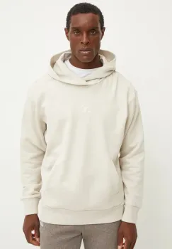 adidas hanorac de bumbac All SZN barbati, culoarea bej, cu gluga, neted, IY4157 imagine