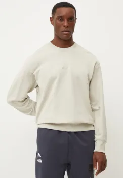 adidas hanorac de bumbac ALL SZN barbati, culoarea bej, neted, JI6386 imagine