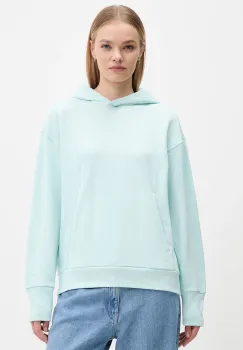 adidas hanorac de bumbac All Szn French Terry culoarea turcoaz, cu gluga, uni, JV7347 imagine
