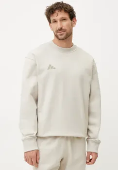 adidas hanorac de bumbac x Mercedes barbati, culoarea bej, cu imprimeu, JW3091 imagine