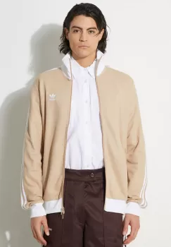 adidas Originals bluza Adicolor Classics Beckenbauer Track Top barbati, culoarea bej, modelator, IZ1858 imagine
