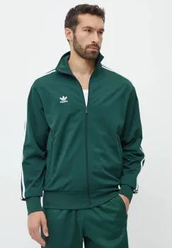 adidas Originals bluza Adicolor Classics Firebird barbati, culoarea verde, cu imprimeu, IY9892 imagine