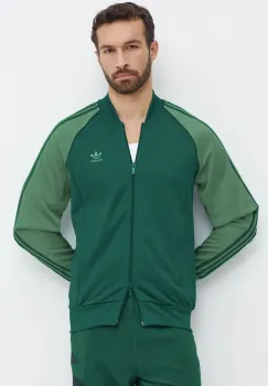 adidas Originals bluza Adicolor Classics SST Tracktop barbati, culoarea verde, modelator, IY8731 imagine