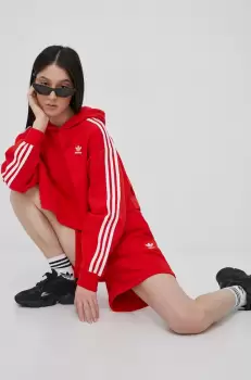 adidas Originals bluza Adicolor femei, culoarea rosu, cu imprimeu imagine
