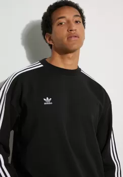 adidas Originals bluza Adicolor Oversized Crew barbati, culoarea negru, cu imprimeu, IZ1829 imagine