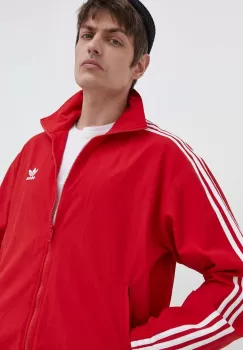 adidas Originals bluza Adicolor Woven Firebird Track Top barbati, culoarea rosu, modelator, IT2495 imagine