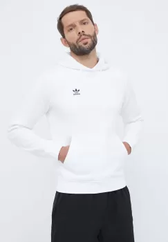 adidas Originals bluza barbati, culoarea alb, cu gluga, neted imagine