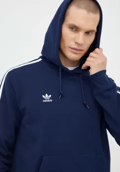 adidas Originals bluza barbati, culoarea albastru marin, cu gluga, modelator imagine