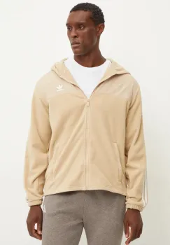 adidas Originals bluza barbati, culoarea bej, cu gluga, cu imprimeu, IZ2487 imagine