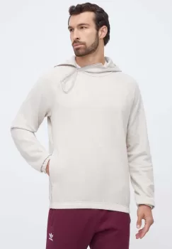 adidas Originals bluza barbati, culoarea bej, cu gluga, neted imagine