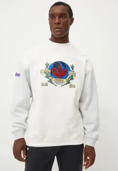 adidas Originals bluza barbati, culoarea bej, modelator, IX6755 imagine