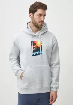 adidas Originals bluza barbati, culoarea gri, cu gluga, cu imprimeu, IS2907 imagine