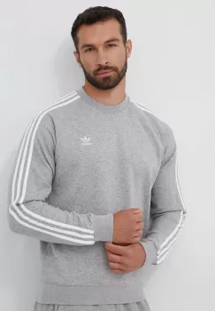 adidas Originals bluza barbati, culoarea gri, melanj imagine