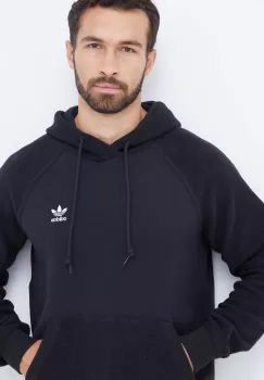 adidas Originals bluza barbati, culoarea negru, cu gluga, cu imprimeu imagine