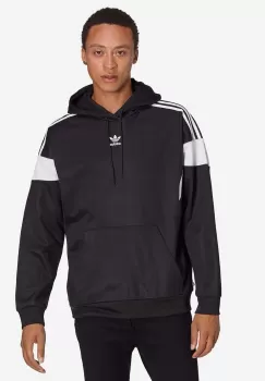 adidas Originals bluza barbati, culoarea negru, cu gluga, modelator imagine