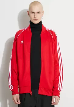 adidas Originals bluza barbati, culoarea rosu, cu imprimeu imagine
