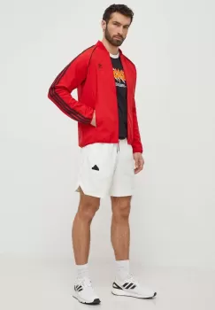 adidas Originals bluza barbati, culoarea rosu, cu imprimeu, IS2807 imagine