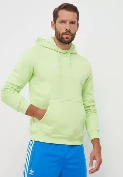 adidas Originals bluza barbati, culoarea verde, cu gluga, neted imagine