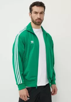 adidas Originals bluza barbati, culoarea verde, cu imprimeu, IU0762 imagine