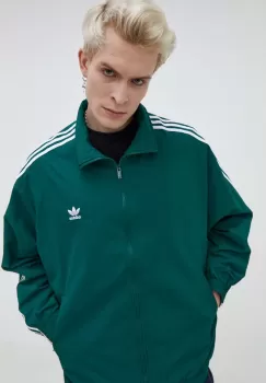 adidas Originals bluza barbati, culoarea verde, de tranzitie imagine