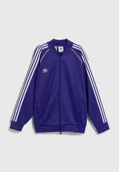 adidas Originals bluza barbati, culoarea violet, cu imprimeu imagine