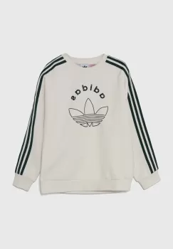 adidas Originals bluza copii CREW culoarea alb, cu imprimeu, JE0513 imagine