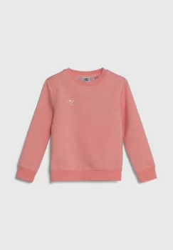 adidas Originals bluza copii CREW culoarea roz, cu imprimeu, IX5299 imagine