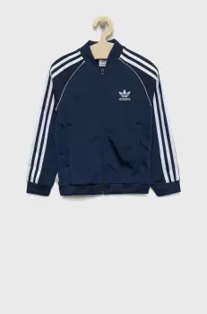 adidas Originals bluza copii culoarea albastru marin, cu imprimeu imagine