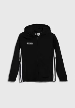 adidas Originals bluza copii culoarea negru, cu gluga, cu imprimeu imagine