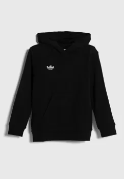 adidas Originals bluza copii culoarea negru, cu gluga, cu imprimeu imagine