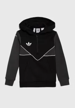 adidas Originals bluza copii culoarea negru, cu gluga, cu imprimeu imagine