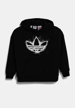 adidas Originals bluza copii culoarea negru, cu gluga, cu imprimeu, JD0365 imagine