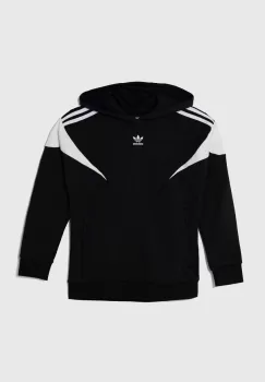 adidas Originals bluza copii culoarea negru, cu gluga, modelator imagine