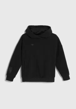 adidas Originals bluza copii culoarea negru, cu gluga, neted imagine
