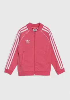 adidas Originals bluza copii culoarea roz, cu imprimeu imagine