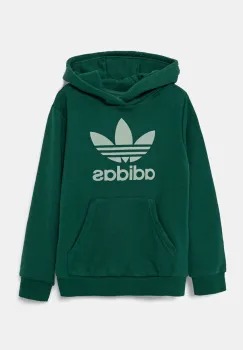adidas Originals bluza copii culoarea verde, cu gluga, cu imprimeu, JD1648 imagine