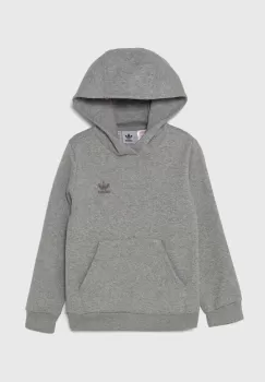 adidas Originals bluza copii HOODIE culoarea gri, cu gluga, melanj, IX5285 imagine