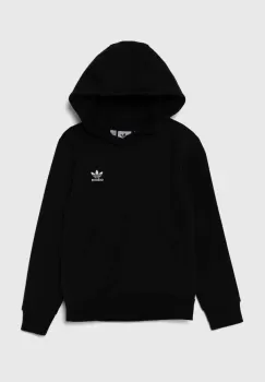 adidas Originals bluza copii HOODIE culoarea negru, cu gluga, neted, IW3500 imagine
