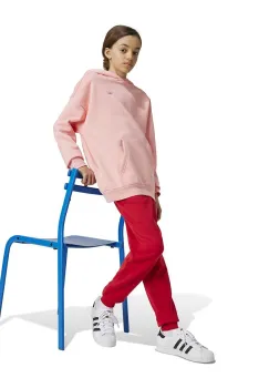 adidas Originals bluza copii HOODIE culoarea roz, cu gluga, neted, IY9554 imagine