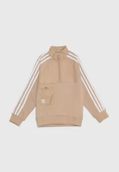 adidas Originals bluza copii HZ CREW culoarea bej, cu imprimeu, IY0011 imagine